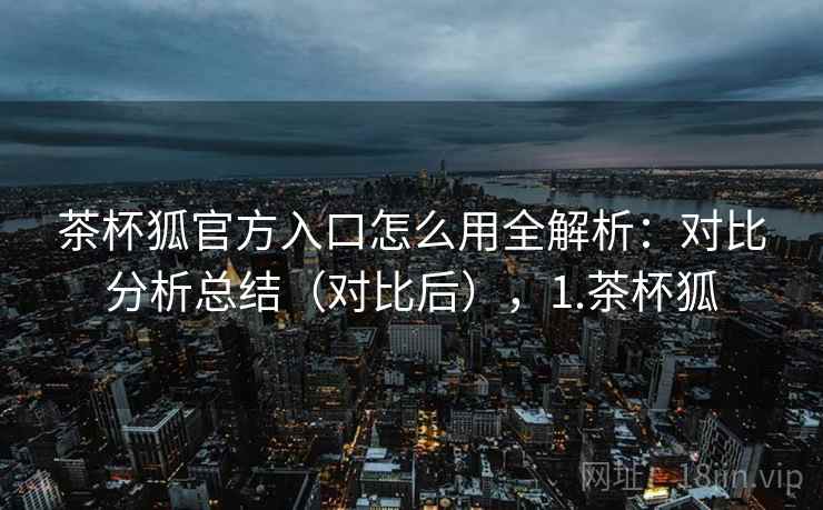 茶杯狐官方入口怎么用全解析:对比分析总结(对比后),1.茶杯狐